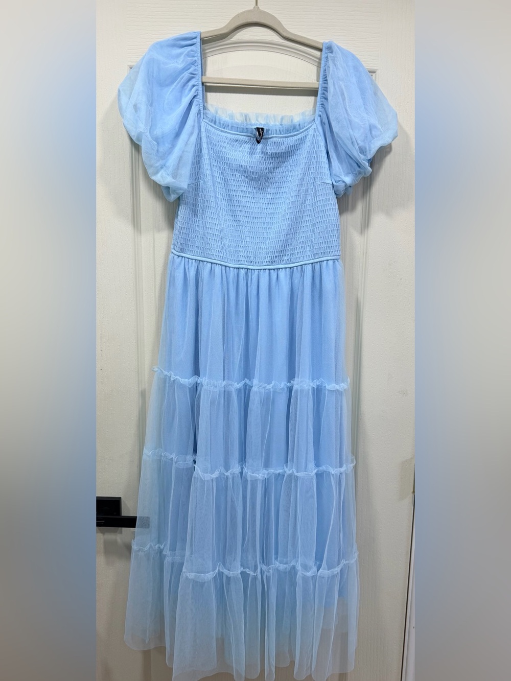 PRETTYGARDEN Light Blue Tulle Midi Dress